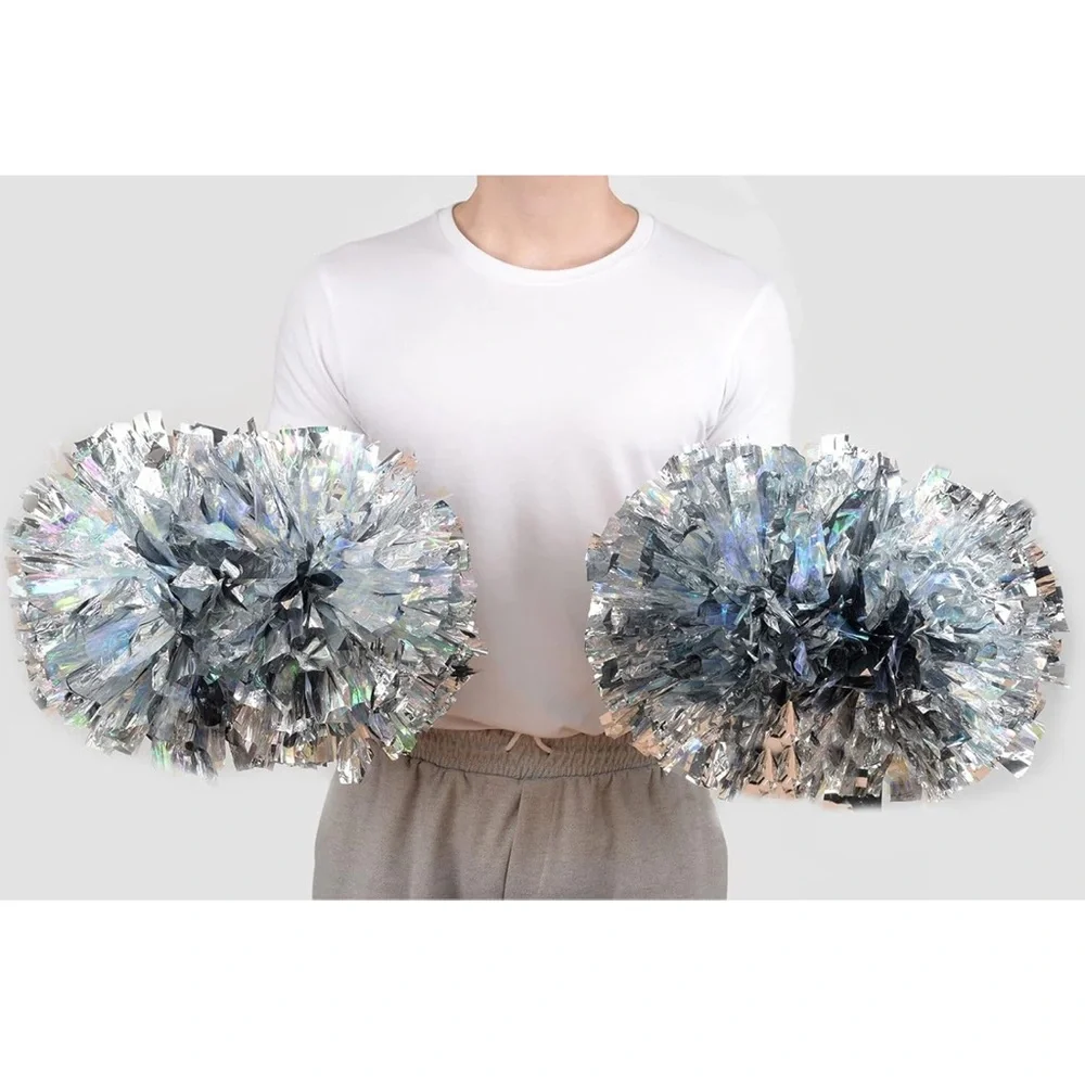 Silver Metallic Party Decorations Pom Poms